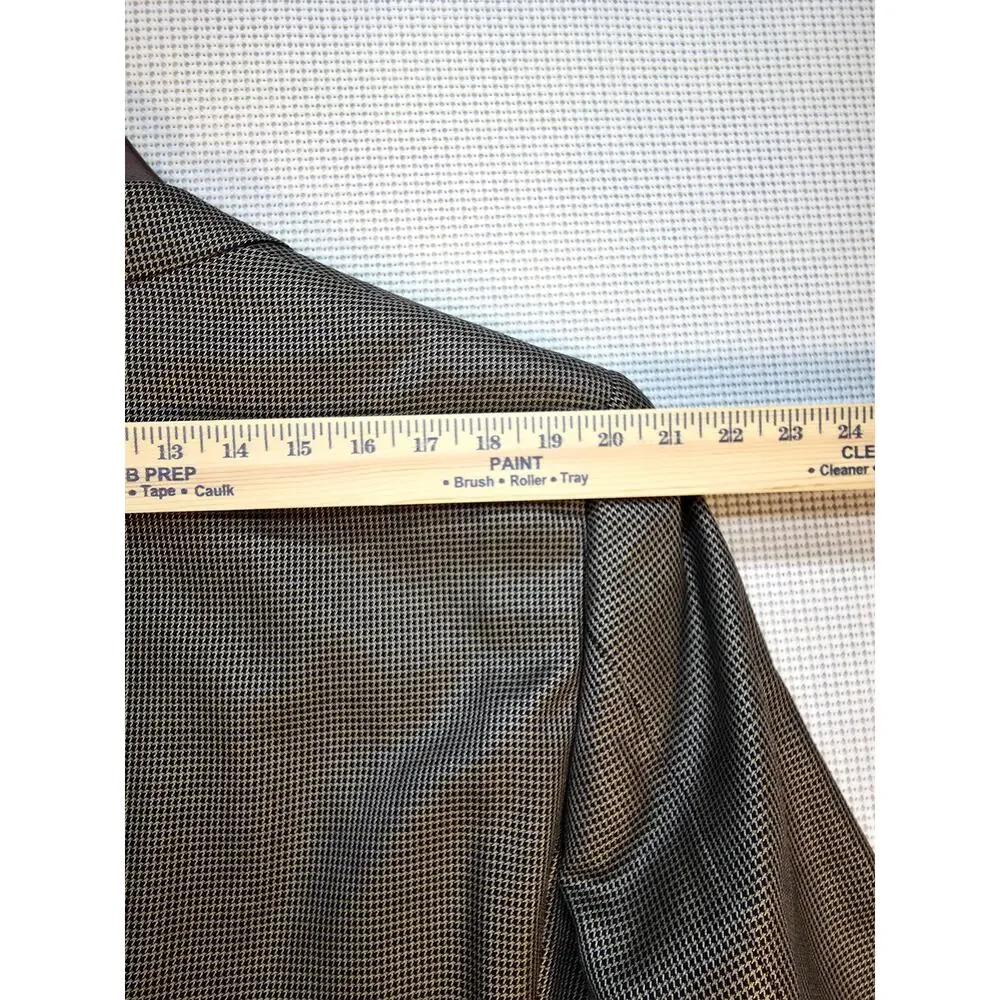 VTG Armani Collezioni Blazer Mens 36L 46L Silk Wool Houndstooth Sport Coat Italy